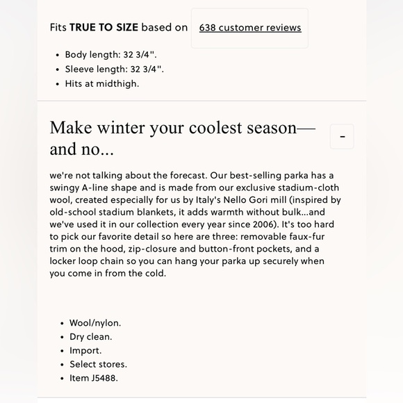 NWOT! Rare! Chateau parka in Italian stadium-cloth wool with Removable Fur Trim - Picture 2 of 11